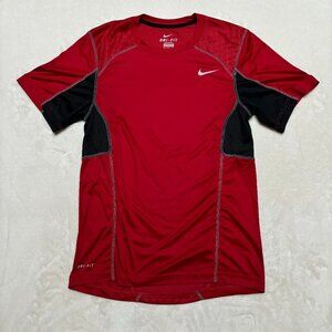 Nike Men Dri-Fit Short Sleeve TShirt Small Red Athletic Mesh Back Active Workout